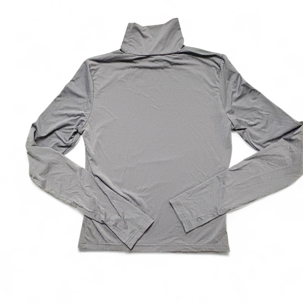Princess Polly Top Womens 8 Medium Grey Farro Mock Neck Thumbhole Clean Girl Gym
